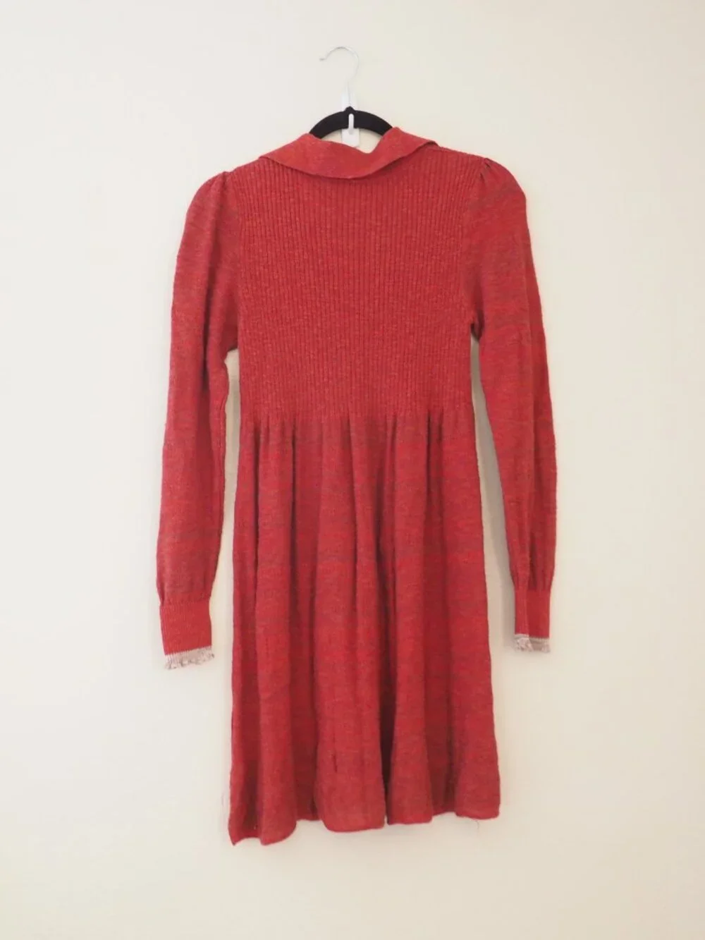 Free People Rain or Shine Knit Long Sleeve Collared Sweater Style Dress sz S